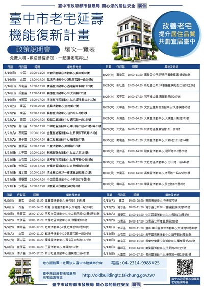 臺中市老宅延壽宣傳圖-所有場次版本